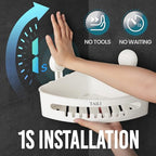 TAILI Shower Caddy Suction Cup Corner, Heavy Duty Bathroom Basket, Bath Shelves for Inside, Shower Holder Organizer for Bathroom Storage & Home Decor, No Drilling,White - style: 1 tier-white
