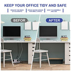 Cable Management Box - Wooden Style Large Cord Organizer to Hide Wires & Power Strips | Desk Computer Cable Organizer | Safe ABS Material | 16" (L) x 6.2" (W) 5.3" (H) | for Home & Office - Black - size: Large