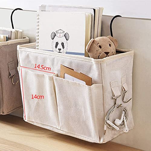 Bedside Caddy Hanging Organizer,Canvas Bag Pockets Basket Multifunction Bedside Organizer for Bunk College Dorm Bed Rails with Magazine Books Phone Cable Tablet Water Bottle,Pink Clouds - color: Pink Clouds