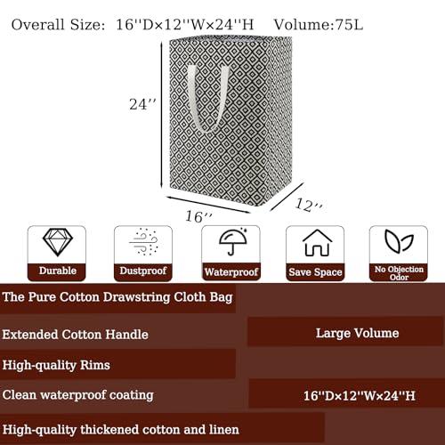 Waterproof Laundry Hamper Collapsible Laundry Basket Leather Handle Laundry Bag Large Clothes Storage Toy Organization for Bathroom Bedroom Laundryroom College Dorms (Pop-Up Laundry Hampers-004) - color: Pop-Up Laundry Hampers-004