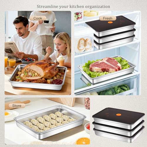 Stainless Steel Food Storage Containers with Airtight Lids, 3 Pack Leakproof Meal Prep Containers, Reusable Bento Boxes for Food, Dishwasher & Freezer Safe Containers for Fruits, Snacks, Leftovers - color: 3-piece set (with sealing cover)