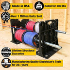 Rack-A-Tiers 2.0 Wire Dispenser – Cable Reel Rack, Electrician Wire Spool Caddy, Multi Reel Wire Dispenser, Spool Rack, 300 lb Capacity (#11480) - size: 2.0