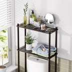 AmazerBath Bamboo Over The Toilet Storage Shelf, 2-Tier Over Toilet Bathroom Organizer Rack, Bathroom Shelves Over Toilet Space Saver, Espresso - style: Espresso-2-tier