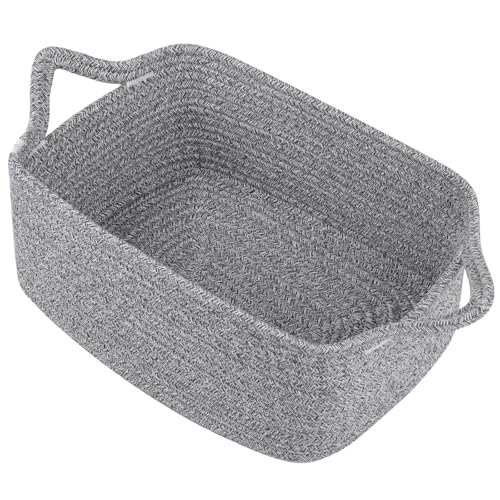 OIAHOMY Woven Basket, Gift Basket Empty with Gift Bags and Ribbons, Rope Baskets for Baby Showers, Storage Baskets with Handles for Nursery, Pet Toy Organizer - Grey - color: Grey, size: Medium: 13.5L*10W*6H