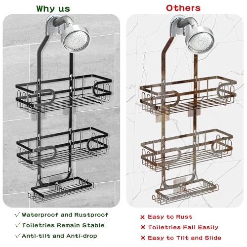 Shower Caddy Hanging, Shower Caddy Hanging Bathroom Shower Organizer, Long Bathroom Shower Organizer Hanger Rack with Hooks,Soap Holder - size: Bathroom Organizer 1
