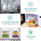 34-Piece Glass Food Storage Containers with Lids - (17 Containers & 17 Lids) - Airtight Glass Meal Prep Containers with Sauce Cups - Leakproof, BPA-Free, Microwave, Oven & Freezer Safe - Grey - color: Grey