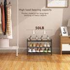 Uneviesyka Expandable Shoe Rack, 3 Tier Shoe Rack for Closet, Stackable Adjustable Standing Metal Shoe Shelf Organizer Storage, Small Shoe Racks for Front Door Entrance、Entryway(Black) - size: 3 Tier