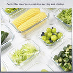 AILTEC 12 Pack Glass Food Storage Containers with Lids, Glass Meal Prep Containers Set with Leak Proof Lids, Airtight Lunch Container for Kitchen, Microwave, Oven, Freezer, Dishwasher Safe, Bpa free - color: gray