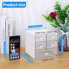 Desk Organizer with 5 Drawers, Rectangular Office Stationery Supplies Desktop Drawers, Plastic Makeup Storage, Suitable for Office, School, Home (White & 5 Drawers) - color: White & 5 Drawers