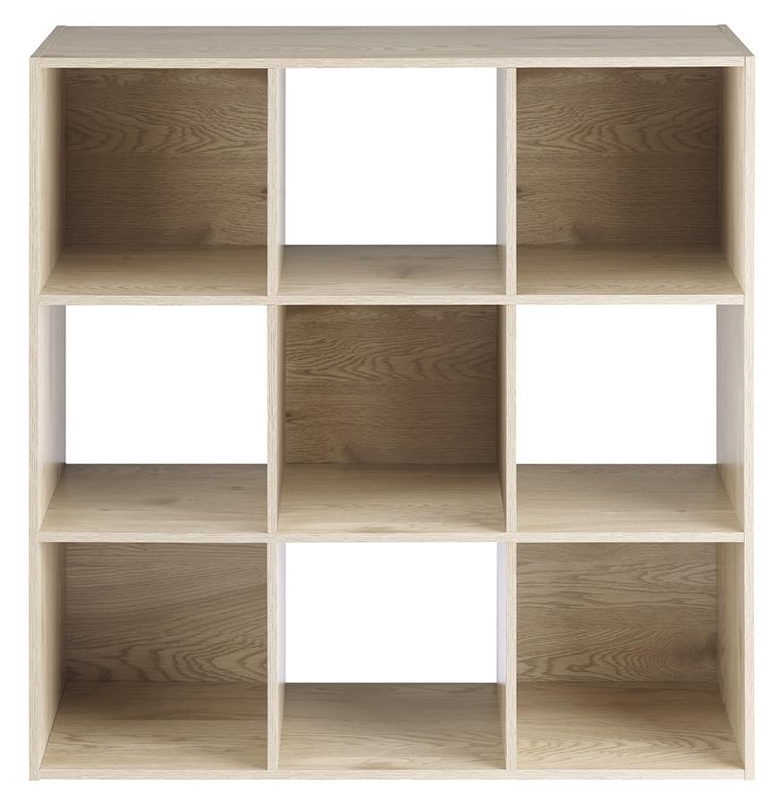 Whitmor 9 Cube Storage Organizer, Open Storage Display Bookshelf, Storage Cabinet for Living Room, Bedroom, Home, Office, White Oak - color: Sonoma Oak, size: 9 Cube, 35.5"L x 11.7"W x 35.5"H