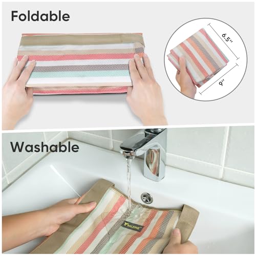 BALEINE Extra Large Storage Tote with Zippers & Carrying Handles, Heavy-Duty Oxford Fabric Moving Bags for Laundry, Space Saving, Storage, Color Stripe - color: Color Stripe, size: 1-Pack