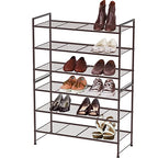Simple Houseware 3-Tier Stackable Shoes Rack Storage Shelf, Bronze - color: Bronze, style: Wired Grid Panel