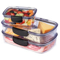 Progressive Prokeeper + Deli Storage Set: Air-Tight Silicone Sealed Containers w Grooved Bottom, Dry Erase Lid, BPA-Free, Stackable, Keeps Meats & Cheeses Fresh Longer, 3-Piece Set (1.65L, .69L, 1.6L)