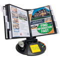 Ultimate Office AdjustaView 10-Pocket Desk Reference Organizer with Supplies Storage Base and EZ-Load Pockets to Hold 20 Sheets of Paper, Includes Fast Find Indexing Tabs, Black Pockets - color: Black Pockets