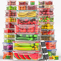 70 Pcs Large Food Storage Containers with Lids Airtight-2500ML to Small Box,Total 22812 ML Stackable Kitchen Bowls Set(35 Containers,35 Lids)-BPA Free Leak proof Plastic Boxes-Microwave safe - color: 70Pcs