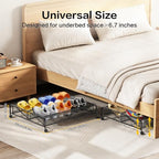 Under Bed Shoe Storage Organizer, 2 Pack Under Bed Storage Containers with Wheels for Under Bed Shoe Organizer Drawer Space Saving for bedroom - size: 2pcs