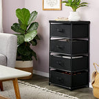 Juvale 4-Tier Fabric Dresser for Closet - 16.5 x 13 x 33 in, Black - Storage Cabinet with Drawers, Closet Drawers & Bedroom Storage - color: Black