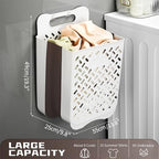 Plastic Foldable Laundry Basket with Handle, 42L Wall Mounted Laundry Hamper Freestanding Dirty Clothes Hamper, Collapsible Laundry Baskets Pop Up Hamper Storage Container for Snacks Dolls - size: XL