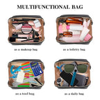 Mothers Day for Women,Portable Makeup Bag Opens Flat for Easy Access, Cosmetic Bag Toiletry Bag with Padded for Protection for Travel & Daily Use, Travel Accessories Bag (Black)
