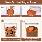 ComSaf Brown Sugar Container Set of 2 (2.5L/2.6Qt), Airtight Food Storage Containers with Lids and Terra Cotta Brown Sugar Saver, Plastic Canisters Sets for Kitchen, Pantry Organizer for Flour, Baking - size: 2.6Qt-Square