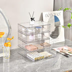 3 Pack Stackable Makeup Organizer, 12.1''L Acrylic Bathroom Organizer and Storage Undersink Drawer, Cosmetics and Beauty Supplies,Clear Plastic Storage Bins for Vanity,Pantry,Desk,Cabinet,Kitchen - style: 3pack Wide