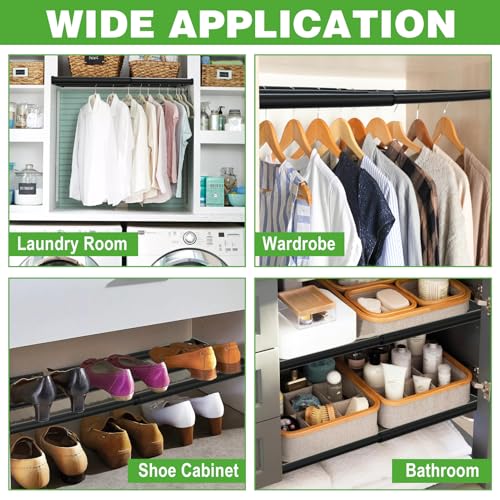 Expandable Closet Shelf, 16-67 Inches Metal Closet Rod Organizers and Storage Shelves Space Saving DIY Divider Separator for Cabinet Wardrobe - size: 16-67 Inch