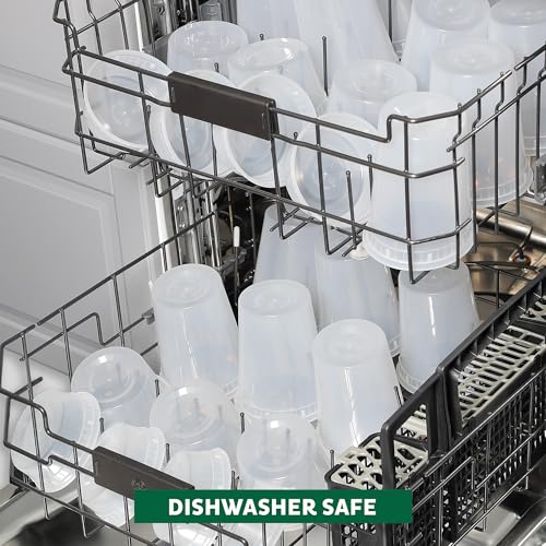Freshware Food Storage Containers with Lids [8/16/32 oz x 20 each, 60 sets] Deli Containers, Microwave and Freezer Safe, Stackable, Leakproof, BPA Free, Clear - size: 8, 16, 32 oz [60 Set]