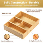 Umilife Drawer Organizer Storage Boxes, 2.5" High Bamboo Drawer Dividers, 3 Rearrangeable Bins for Kitchen, Office Desktop, Clothing, Makeup, vanity, Jewelry - size: 12 x 10 x 2.5" (3 Boxes)