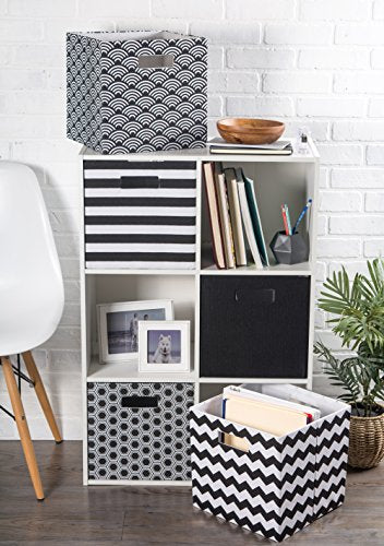 DII Poly-Cube Storage Collection Hard Sided, Collapsible Solid, Large, Black - color: Black, size: Large Square, 13x13x13"