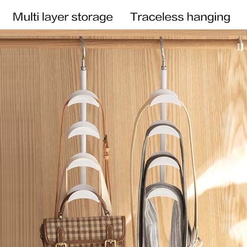 Purse Organizer Purse Organizer for Closet Purse Hanger-360 °Rotation,Curved Design, No Fear of Deformation of The Bag Strap，Premium and Smooth Purse Hook (White 1 Piece) - size: White 1 piece