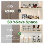 Adjustable Slot Organizer for Pairs of Shoes, Space Saver, Double Deck Riser Rack, Closet Organizer (Clear, 20 Pack) - size: 20 Pack