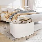 White Baskets for Organizing, 22" X 17" X 12" Rectangle Cotton Rope Storage Baskets, Woven Blanket Basket Living Room, Large Kids Toy Storage Organizer Bins, Baby Wicker Laundry Basket - color: White