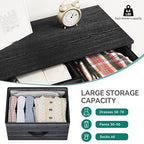 YITAHOME Fabric Dresser with 5 Drawers - Storage Tower with Large Capacity, Organizer Unit for Bedroom, Living Room & Closets - Sturdy Steel Frame, Wooden Top & Easy Pull Fabric Bins - color: Black Wood Grain, style: 5-Drawer