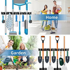 Piyl Mop and Broom Holder Wall Mount Metal Heavy Duty Utility Hooks Broom Organizer Garage Storage Systems Tool Racks for Home Laundry Garden Kitchen Organization (Black, 1 Pack 4R5H)