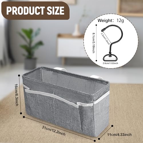 Bedside Caddy, bedside organizer, Hanging Organizers, Storage Bags with Self-adhesive on The Back to Hang Over Beds for Headboards, Bunk Bed, Car Seat Back Organizers (Upgraded Version Grey) - color: Grey