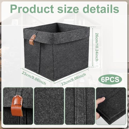 6Pcs Storage Cubes Felt Fabric Cube Storage Bin,9x9x10inch Cloth Cube Storage Bins Felt Storage Cubes 12L Foldable Fabric Storage Baskets Cubby Storage Organizer Cubes for Organizing Clothes Toys