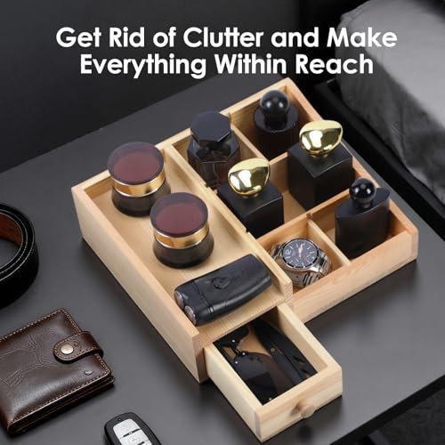 Cologne Organizer For Men,Perfume Organizer,Bathroom Organizers,Coffee Station Organizer,Shelf For Bathroom Counter,Counter Storage,Perfume Stand,Cologne Stand,Organizers for Vanity,Mens Gifts - color: Burlywood