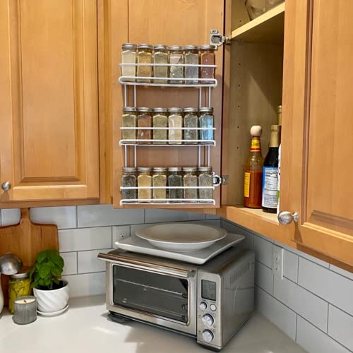 Evelots 3-Tier Spice Rack-Door/Wall Mounted-Sturdy Coated Metal-Up to 18 Bottles - size: 3-Tier, style: Door/Wall Mount