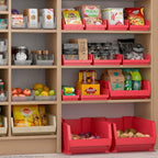 Akro-Mils 30164 Plastic Shelf Bins, Heavy Duty Storage Bins for Garage, Closet, and Drawer Organization, 24-Inch x 6-1/2-Inch x 4-Inch, Red, 6-Pack - color: Red