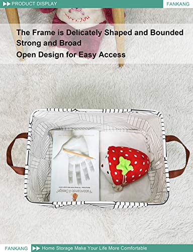 FANKANG Storage Basket,Nursery Hamper Canvas Laundry Basket Foldable with Waterproof PE Coating Storage, Office, Bedroom, Clothes,Toys (L, REC-Diamond) - color: REC-Diamond