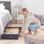 90L Under Bed Storage Containers, Closet Organizers and Storage Bins, Foldable Underbed Storage Bags for Blankets, Towels, Comforter, Sweaters, Linen Sheets, Wrapping Paper (Grey, 4 Pack) - size: 4 Pack