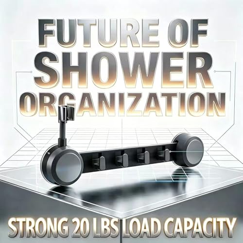No Drill Shower Caddy with Adjustable Shower Head Holder, 20 LBS Rustproof Wall Mounted Shower Organizer with 4 Hooks, Waterproof Adhesive Bathroom Storage Rack, Space Saving, Gunmetal Gray - color: Gunmetal Gray