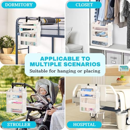 Ofiray-home Hanging Diaper Organizer for Changing Table,Cribs,Car,Playard or Wall & Nursery Organization - Spacious & Durable 2-Tier Diaper Organizer- Hold 90+ Diapers, Won't Deform, Beige - color: Beige