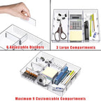 Simple Houseware Drawer Organizer Tray with 9 Adjustable Compartments, Clear - color: Clear, size: 1 Pack
