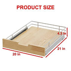 Sikarou Pull Out Cabinet Organizer,Heavy-Duty Slide Out Shelf, Wood And Wire Basket, Pull Out Drawer for for Kitchen Under Sink Space, Pantry, Bathroom (20 * 21 WM) - size: 1-TIE 20*21 WM
