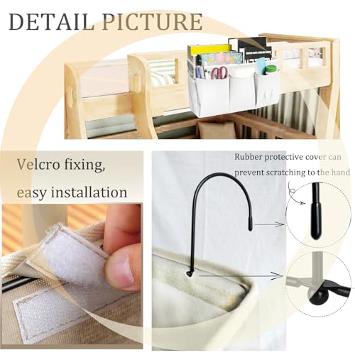 Bedside Caddy, Bedside Hanging Storage Organizer forBunk and Hospital Beds,College Dorm Bed，Can be Placed Glasses Books Mobile Phones (White 2)… - color: 2pcs White