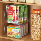 mDesign Modern Stackable Plastic Open Front Dip Storage Organizer Bin Basket for Kitchen Organization - Ligne Collection - 2 Pack - Clear - size: 7.75 x 7.75 x 6.25 (Pack of 2)