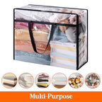 Lifewit 3 Pack Clear Clothes Storage Bags, 95L Plastic Blanket Storage Bag, Vinyl Foldable Moving Bags with Zipper, Closet Organizers and Storage Containers for Bedding, Duvet, Comforter - size: 95L