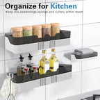 2-Pack Shower Caddy, Separable Shower Organizer with Soap Dish and Hooks, No Drilling Double Layer Shower Shelf, Used for Bathroom and Kitchen (Black) - size: Shower Caddy + Soap Dish