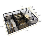 BLU MONACO | Black Metal Mesh Desk Drawer Organizer Tray | 12 Adjustable Compartments & 9 Removable Dividers | Space-Saving Office Supplies Organizer for Drawers, Vanity, Kitchen & Workspace Storage